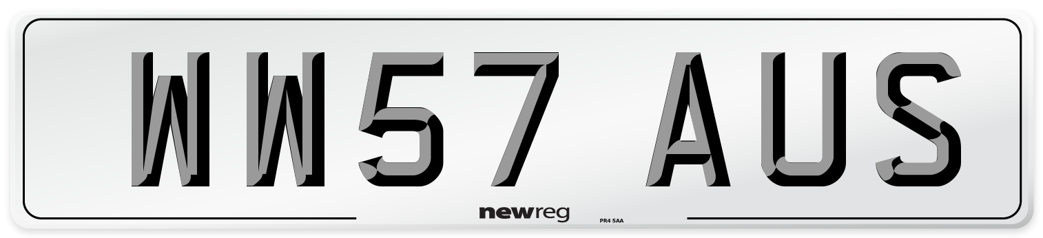 WW57 AUS Number Plate from New Reg